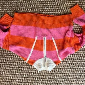 STAUD Pink and Orange Knit Sweater